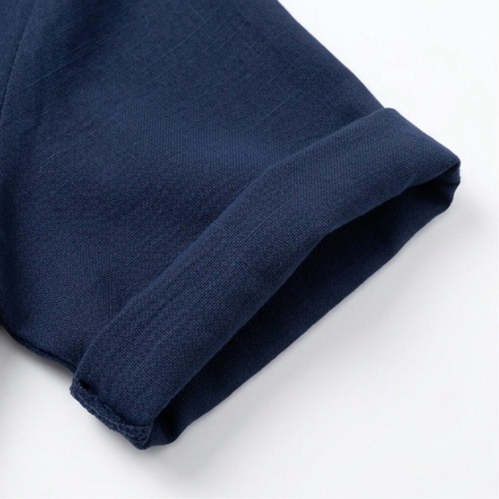 Wovena - Blouse légère à col en V et ourlet incurvé