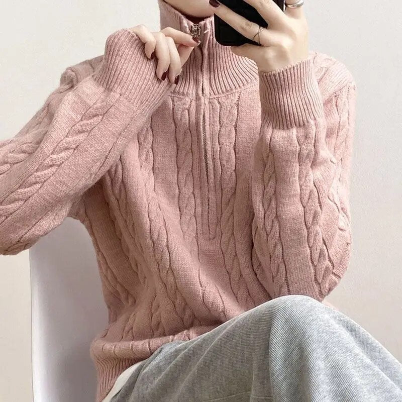 Fiona - Pull demi-zippé en coton
