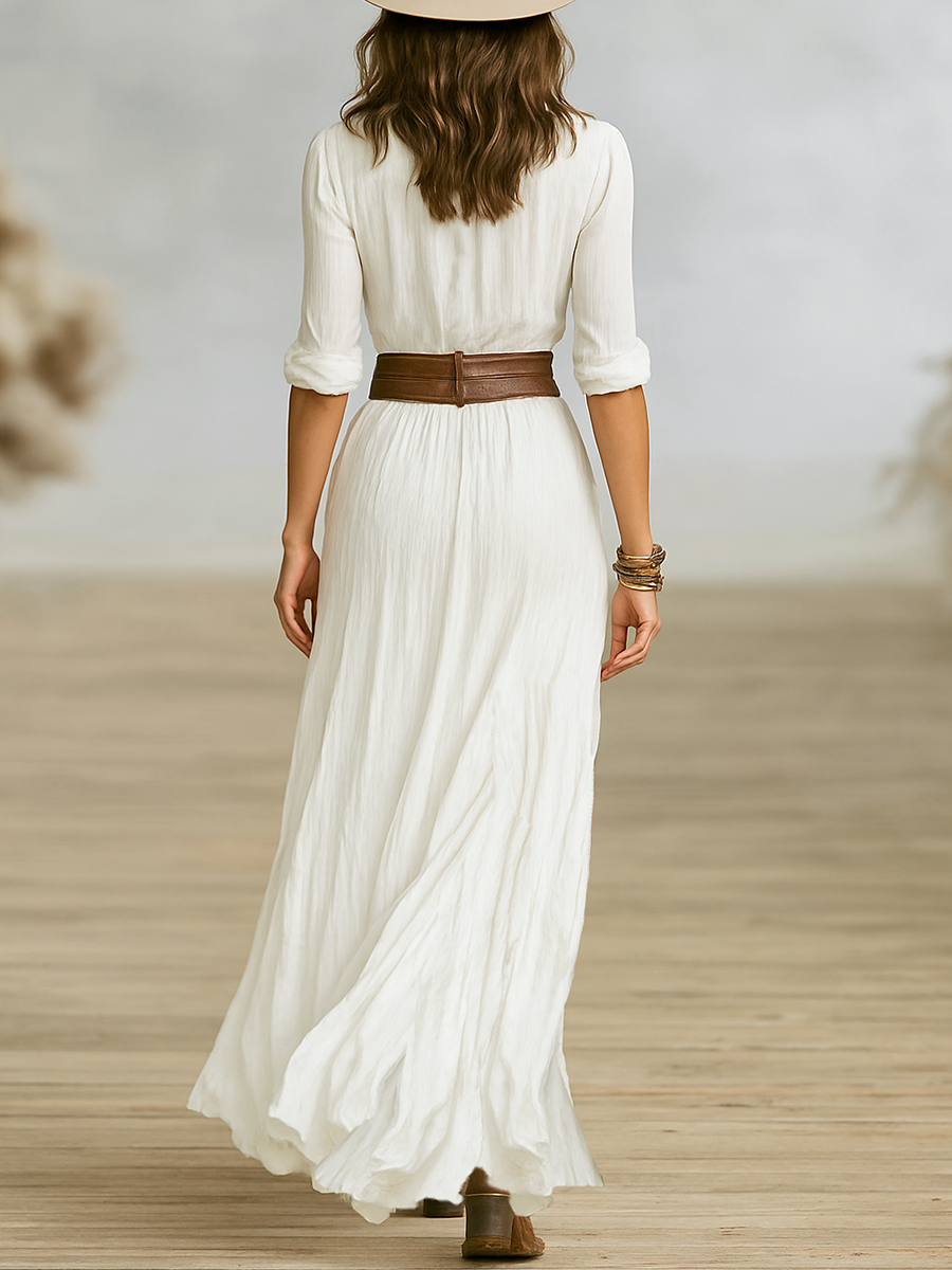 Freya - Robe longue boutonnée