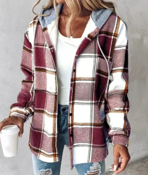ELEANOR - Veste à capuche à carreaux