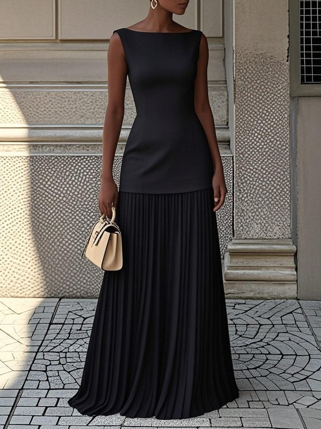 Serena - Robe longue plissée
