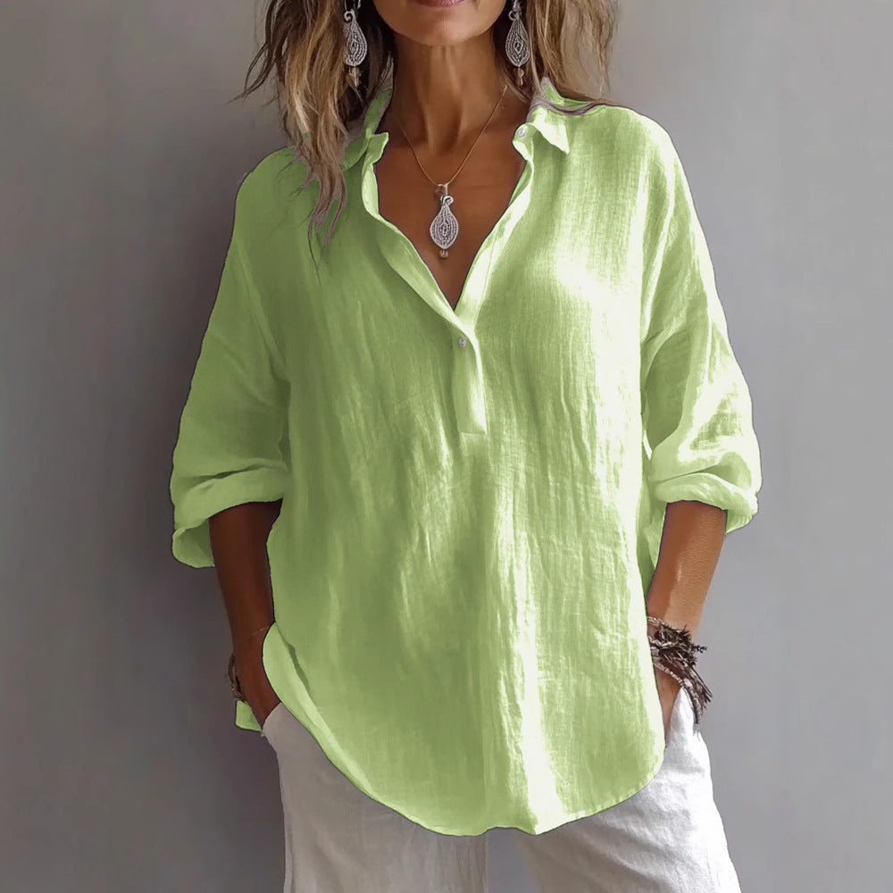 FRAN - Blouse chic col v haut classique col v
