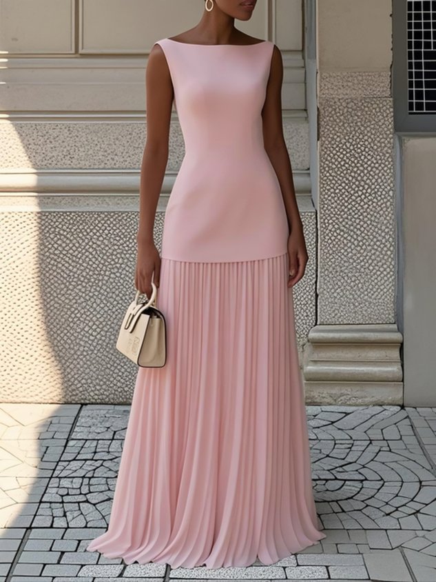 Serena - Robe longue plissée