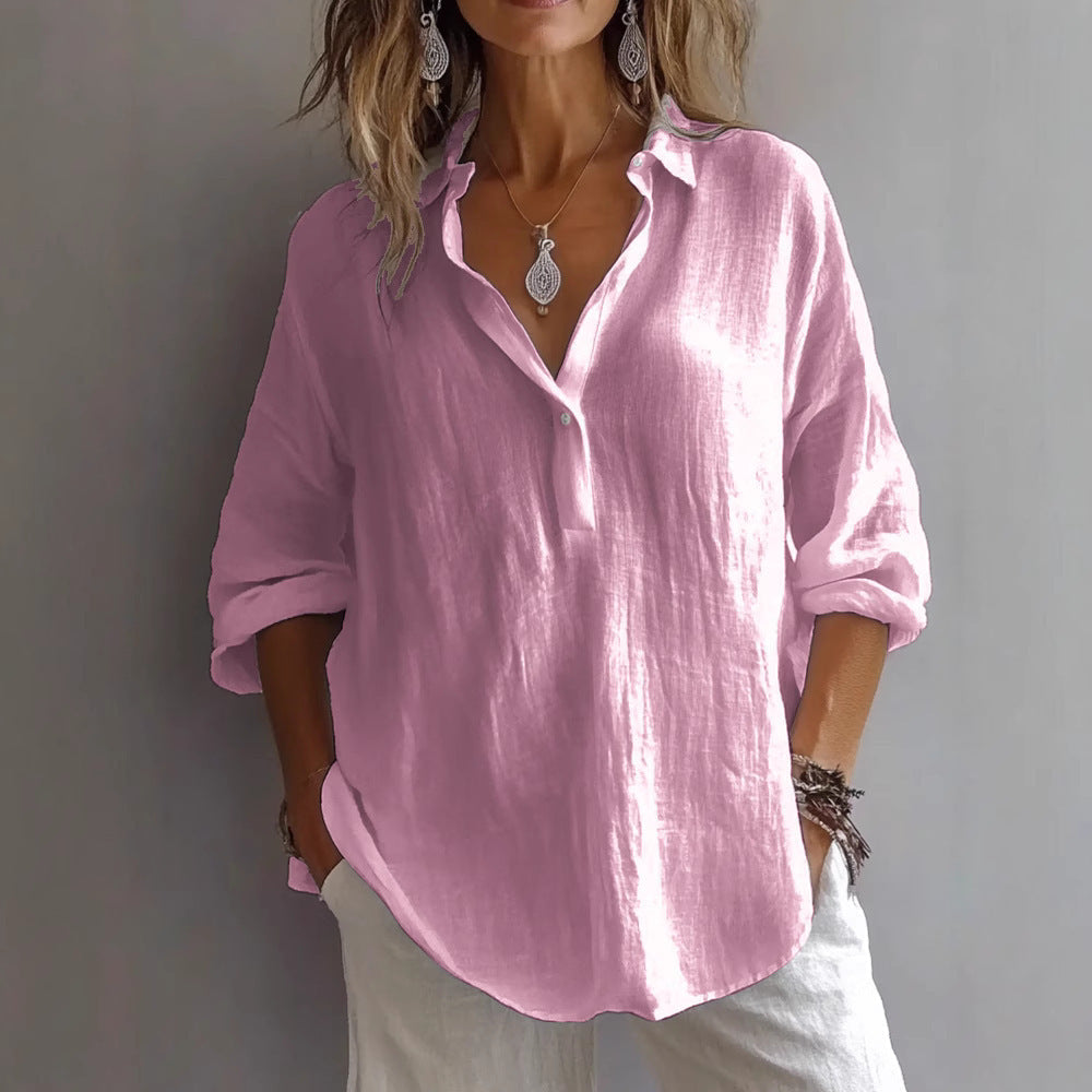 FRAN - Blouse chic col v haut classique col v