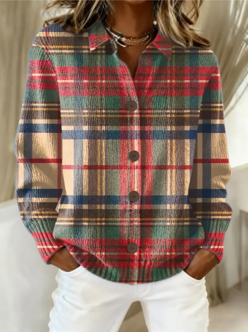 Gloria - Cardigan à carreaux multicolore