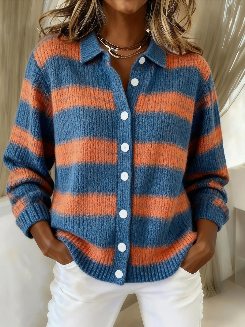 Livia - Cardigan en tricot rayé