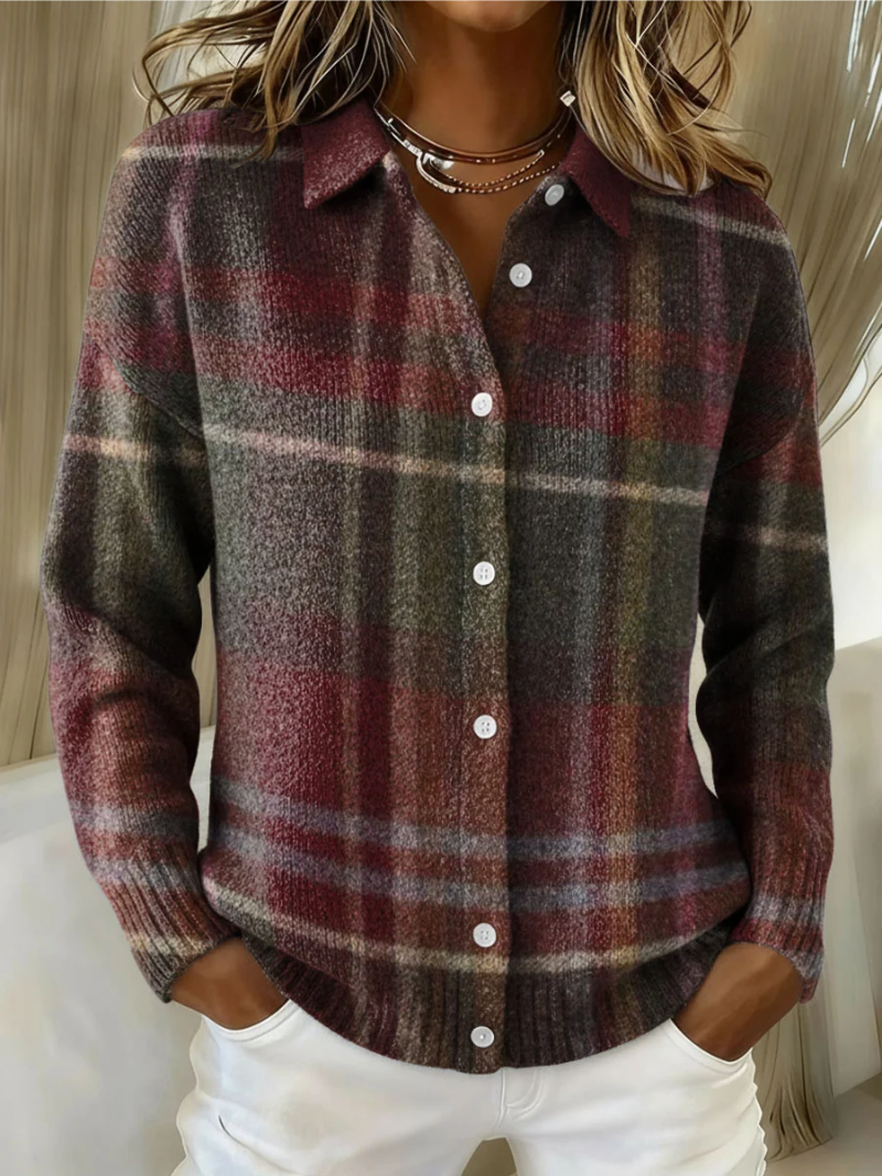 Eleanor - Cardigan en tricot à carreaux