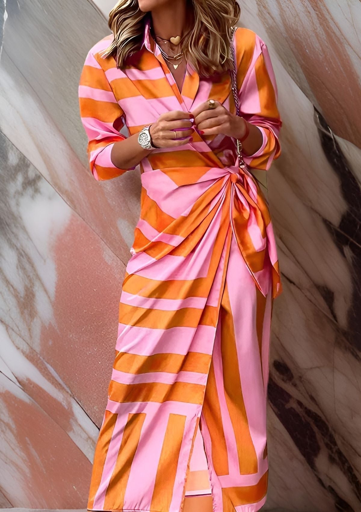 Olivia - Robe chemise cintrée à la taille