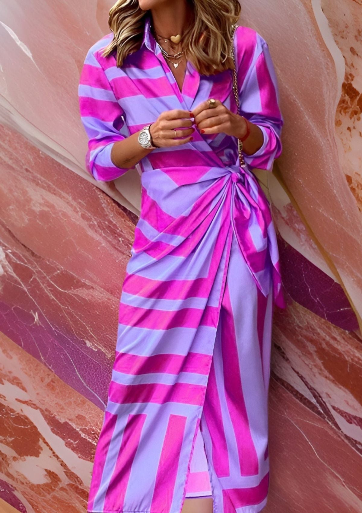Olivia - Robe chemise cintrée à la taille