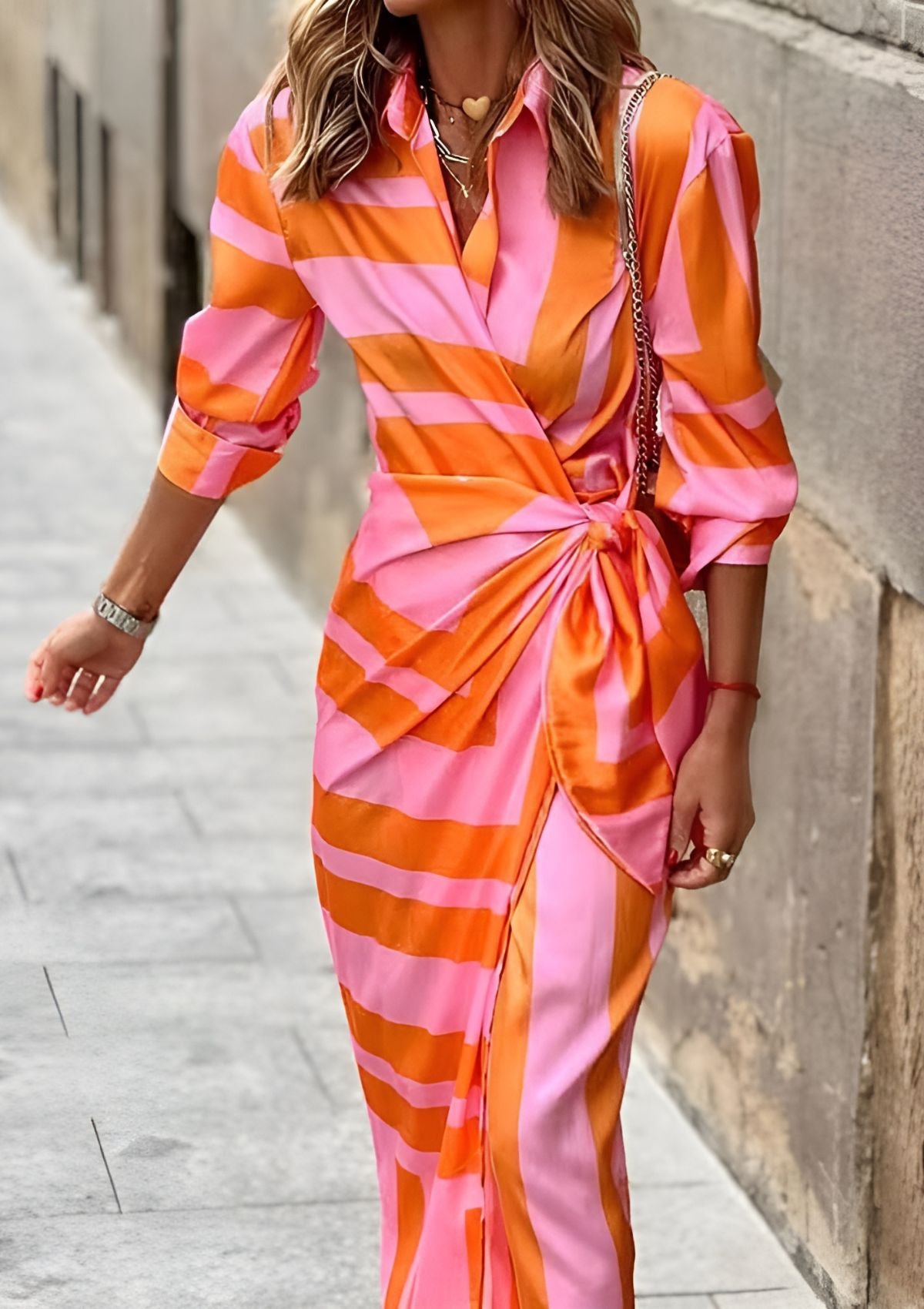 Olivia - Robe chemise cintrée à la taille