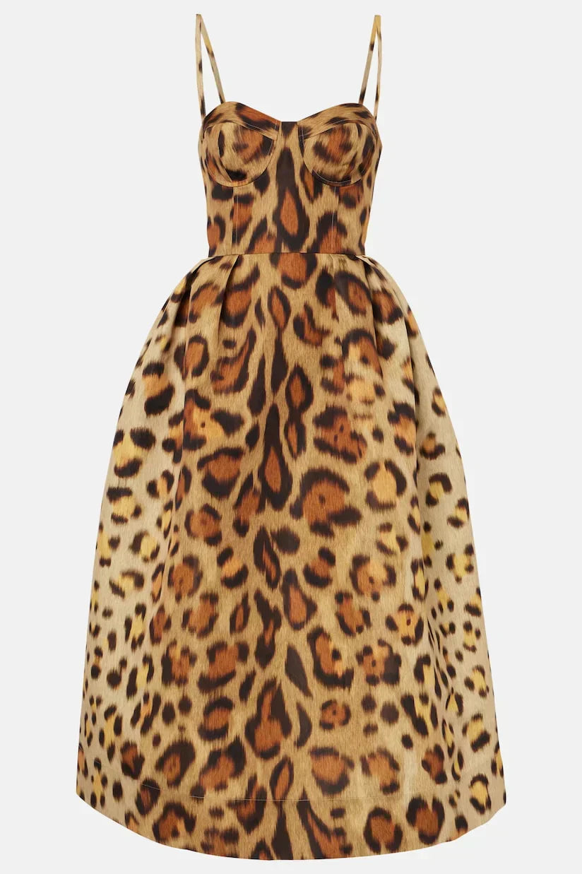 Tiana - Robe midi léopard
