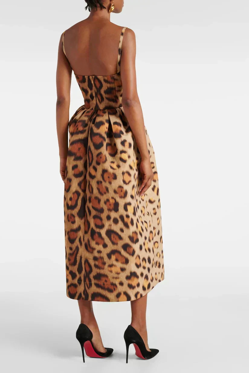 Tiana - Robe midi léopard