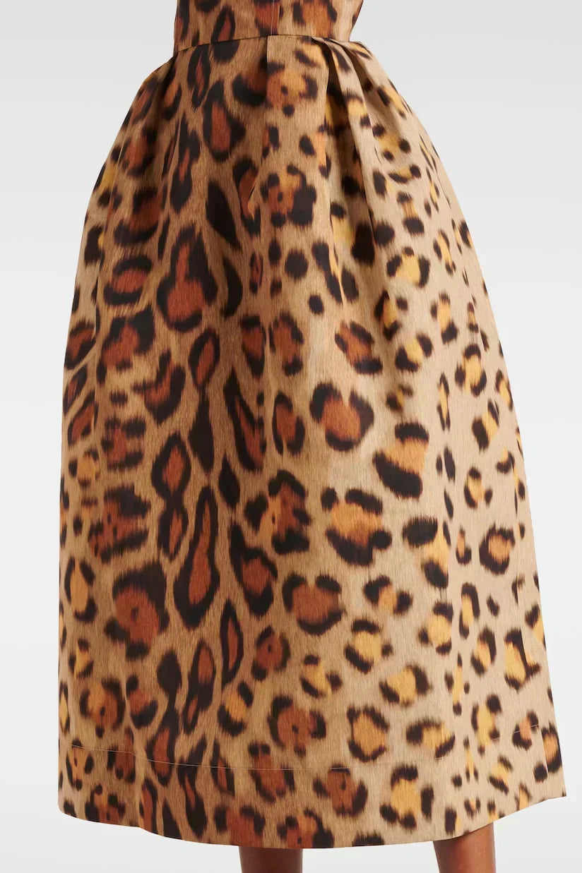 Tiana - Robe midi léopard