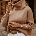 Aila - Pull tricoté à manches longues et col roulé