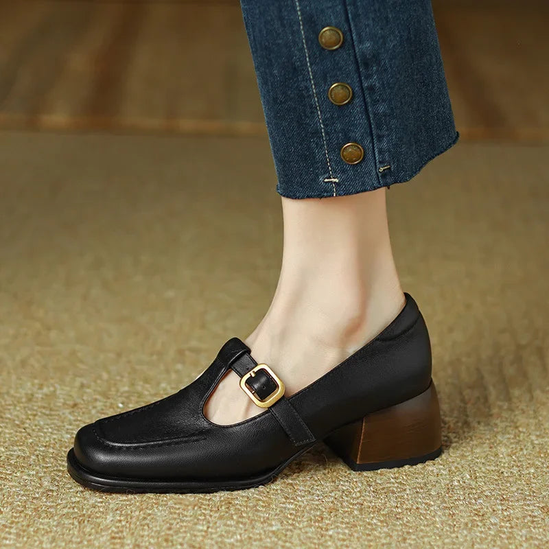Wren - Chaussures Mary Jane à bride en T, bout carré, talon bloc bas