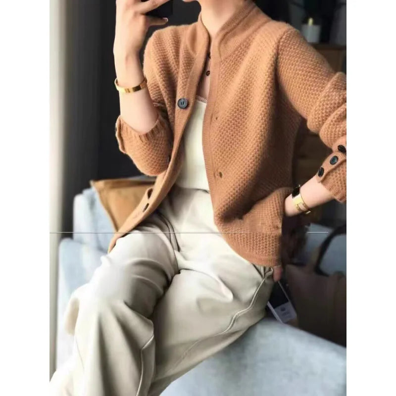 Elara - Cardigan en tricot à demi-col