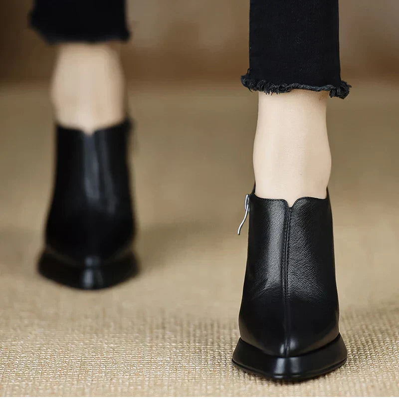 Giselle - Escarpins à talons hauts, plateforme, talon bloc, fermeture éclair latérale