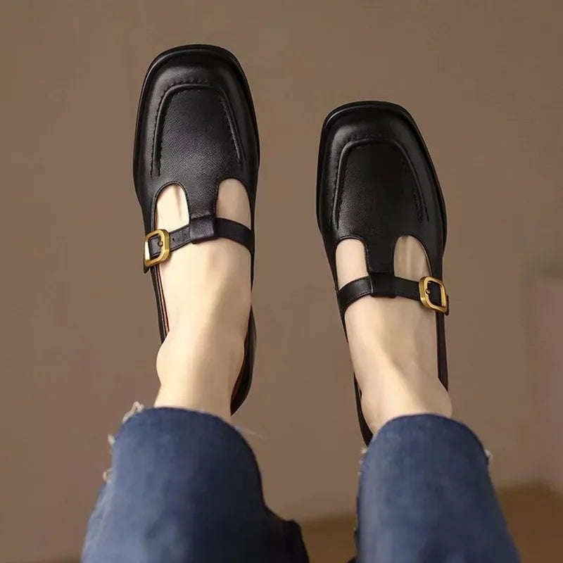 Wren - Chaussures Mary Jane à bride en T, bout carré, talon bloc bas