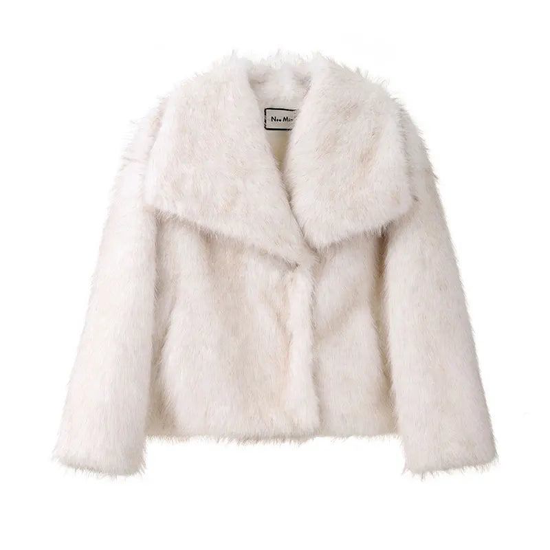 Nikki - Manteau d'hiver dégradé de fausse fourrure de luxe