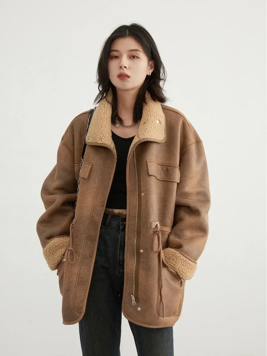 Naomi - Veste en daim doux