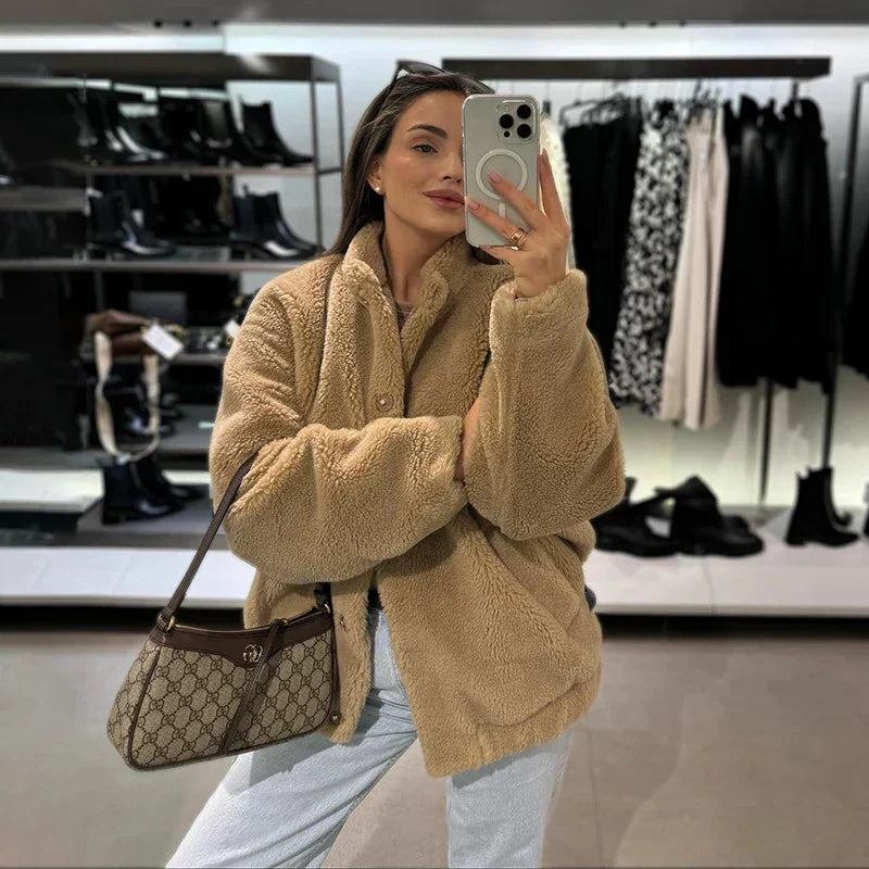 Jenny - Manteau chic en fausse fourrure Teddy Bear