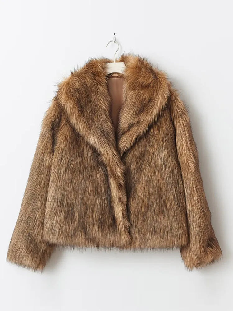 Kim - Manteau d'hiver en fourrure moelleuse, veste surdimensionnée en peluche
