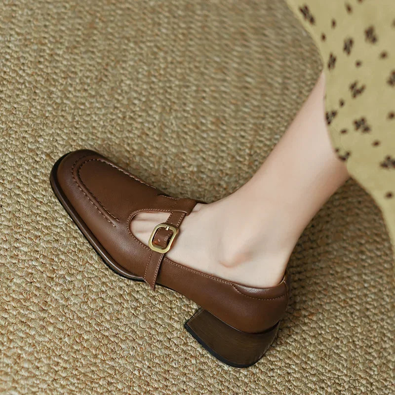 Wren - Chaussures Mary Jane à bride en T, bout carré, talon bloc bas