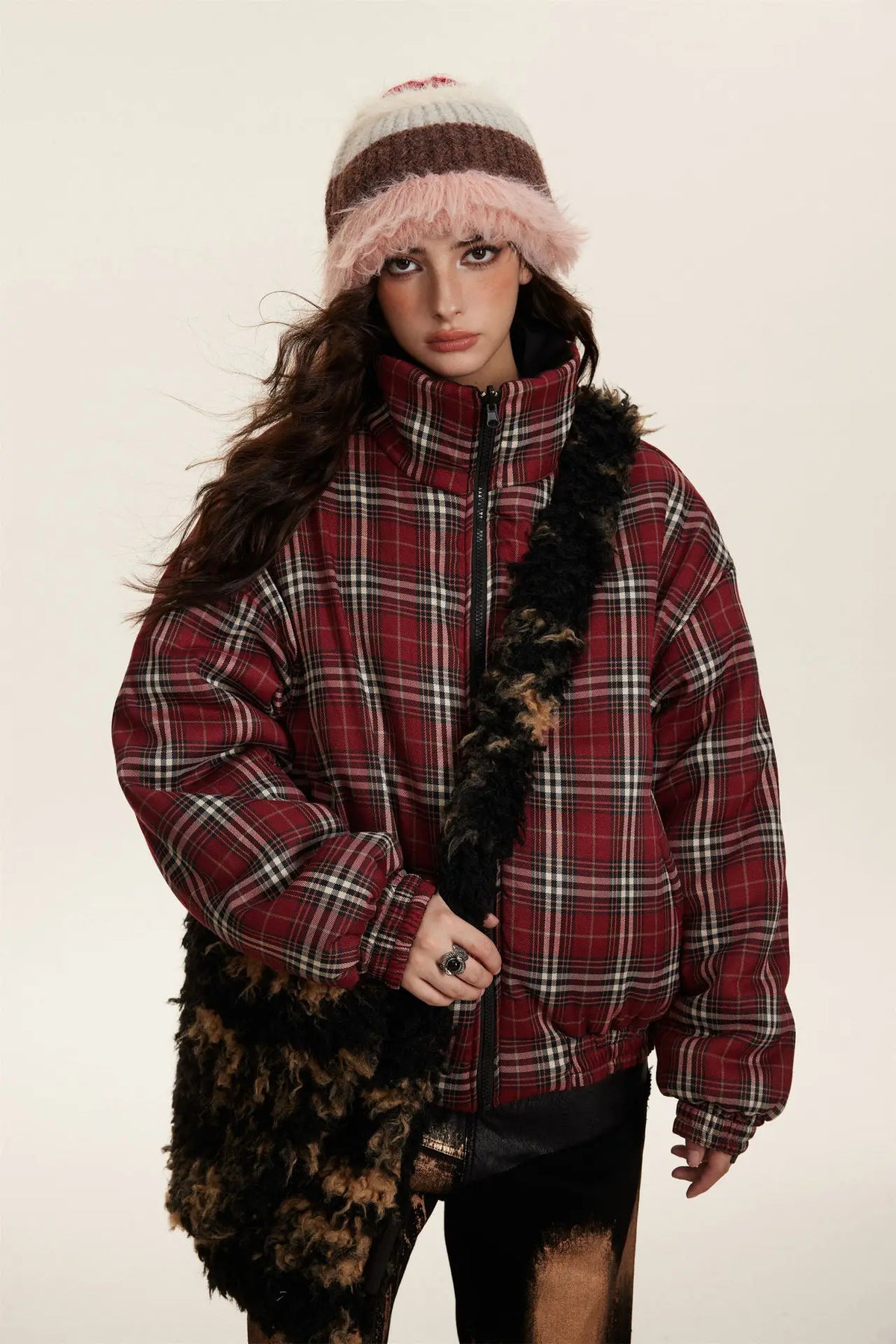 Mia - Doudoune vintage double face