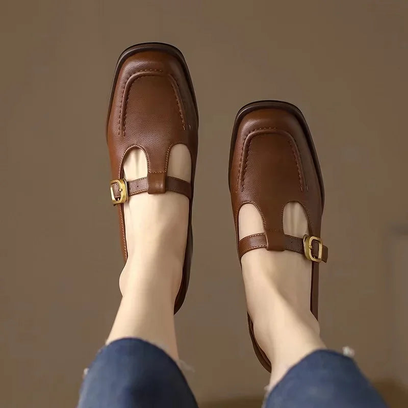 Wren - Chaussures Mary Jane à bride en T, bout carré, talon bloc bas
