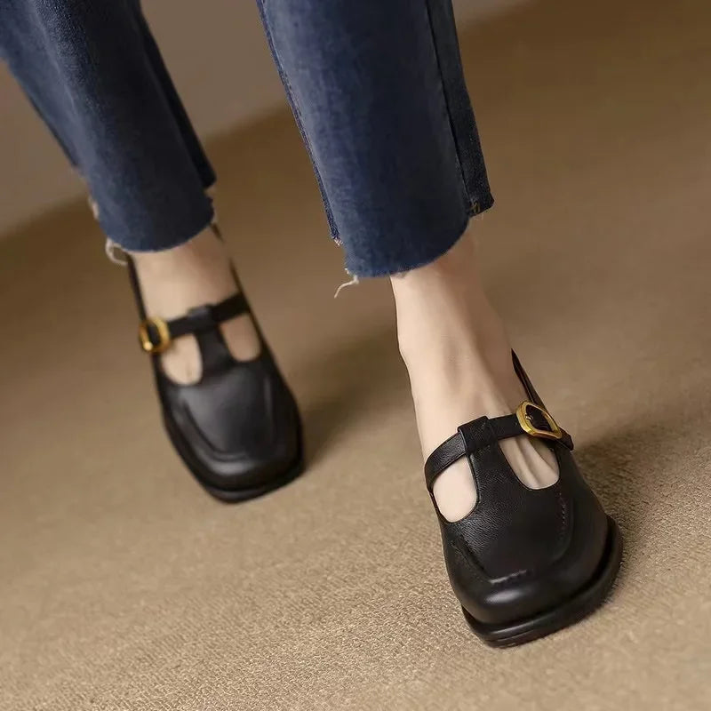 Wren - Chaussures Mary Jane à bride en T, bout carré, talon bloc bas