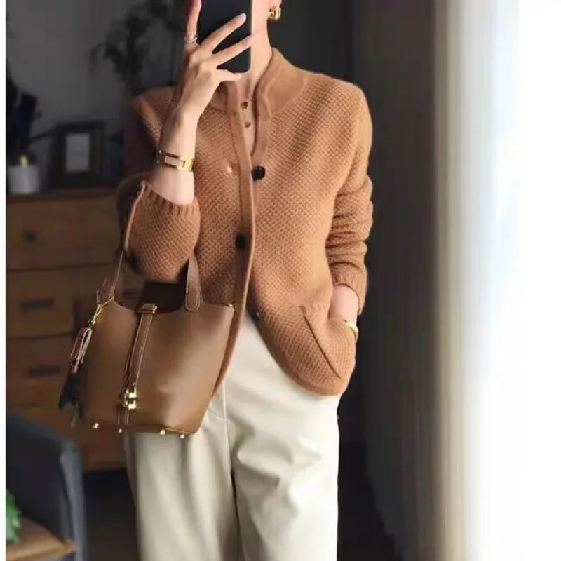 Elara - Cardigan en tricot à demi-col