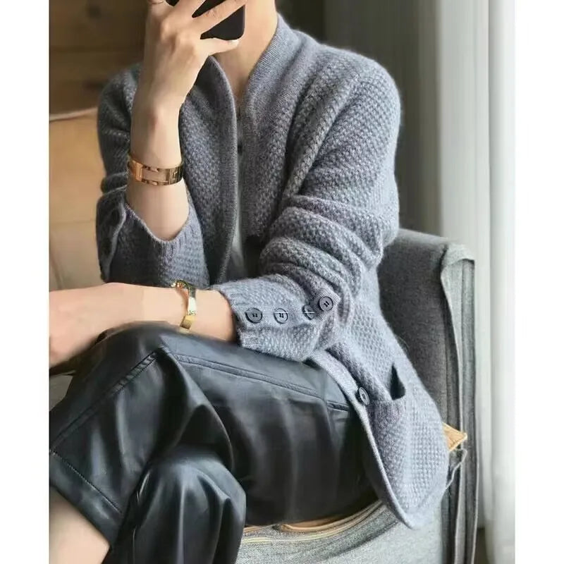Elara - Cardigan en tricot à demi-col