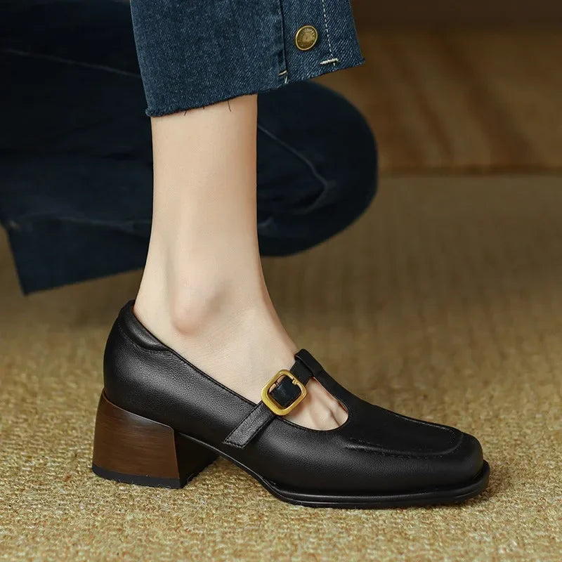Wren - Chaussures Mary Jane à bride en T, bout carré, talon bloc bas