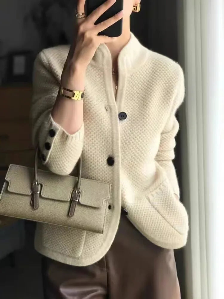Elara - Cardigan en tricot à demi-col