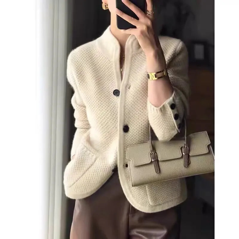 Elara - Cardigan en tricot à demi-col