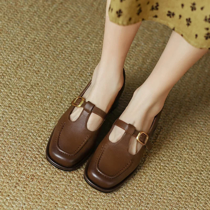 Wren - Chaussures Mary Jane à bride en T, bout carré, talon bloc bas