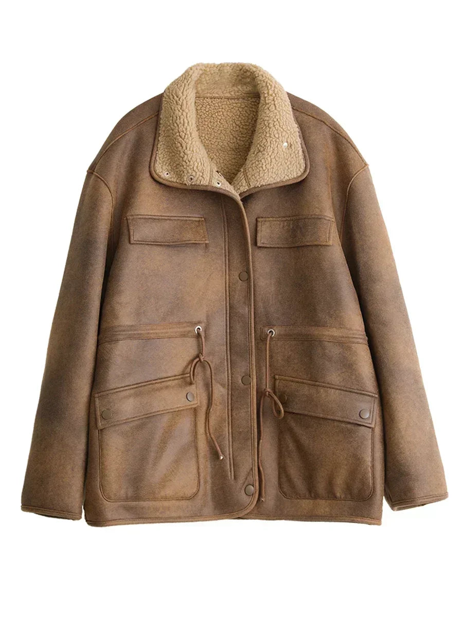 Naomi - Veste en daim doux