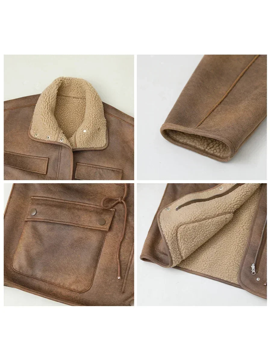 Naomi - Veste en daim doux