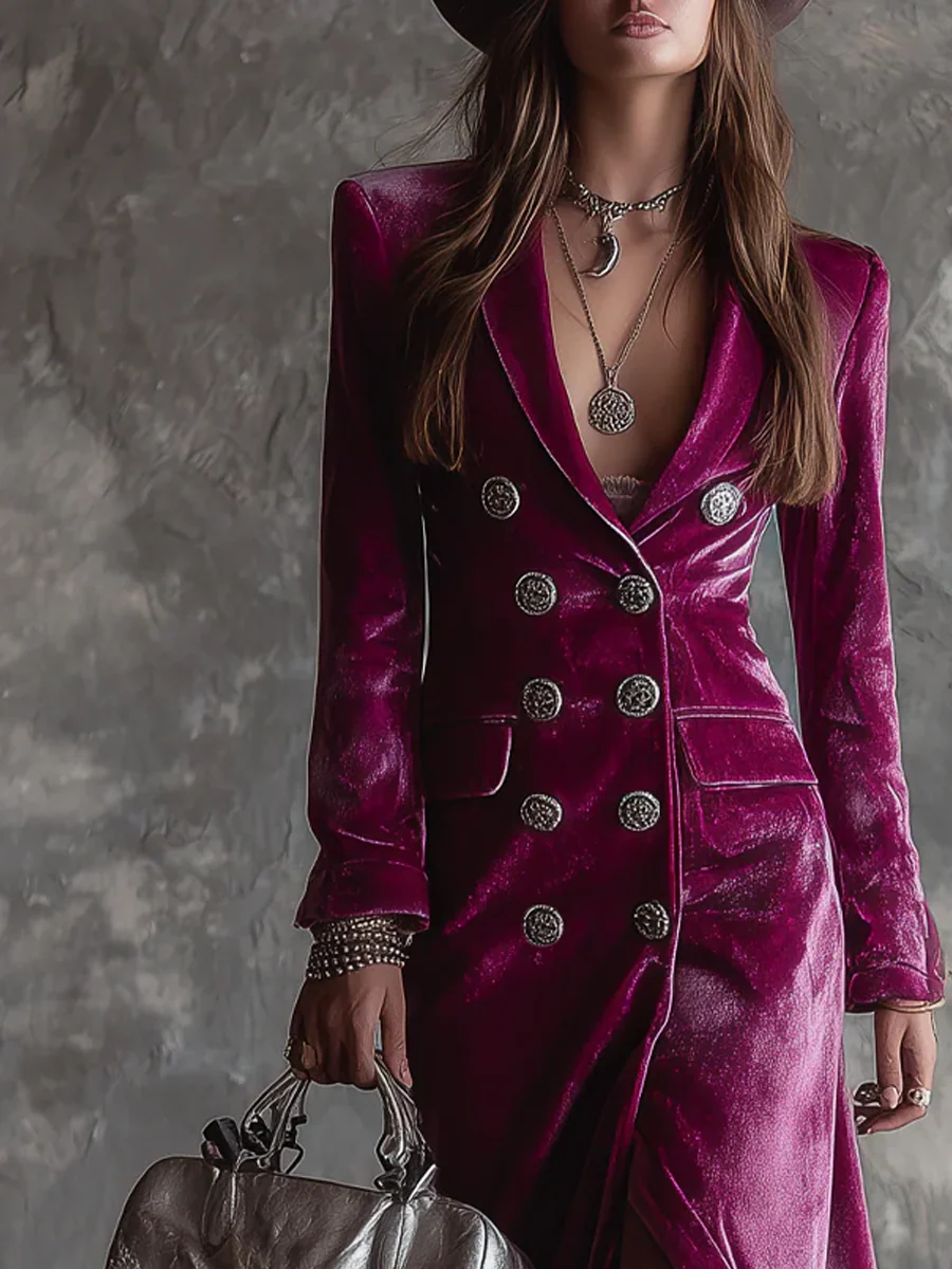 Aurelie - Robe blazer en velours