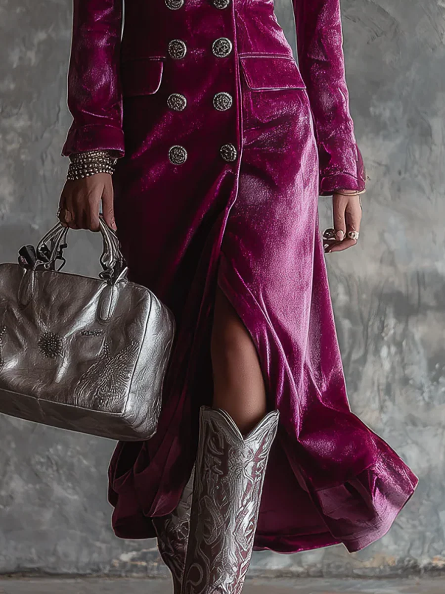 Aurelie - Robe blazer en velours