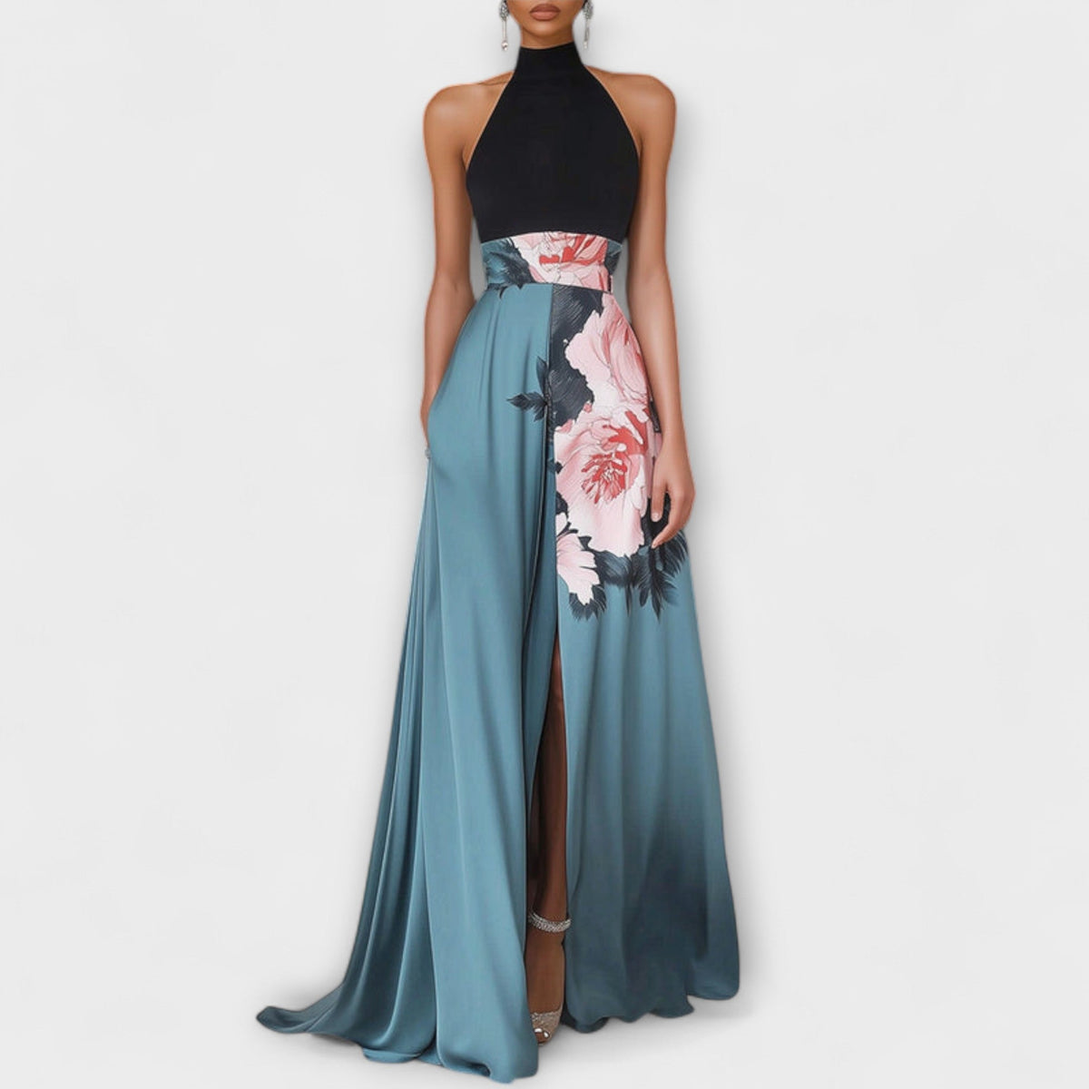Natalie - Robe longue trapèze fleurie