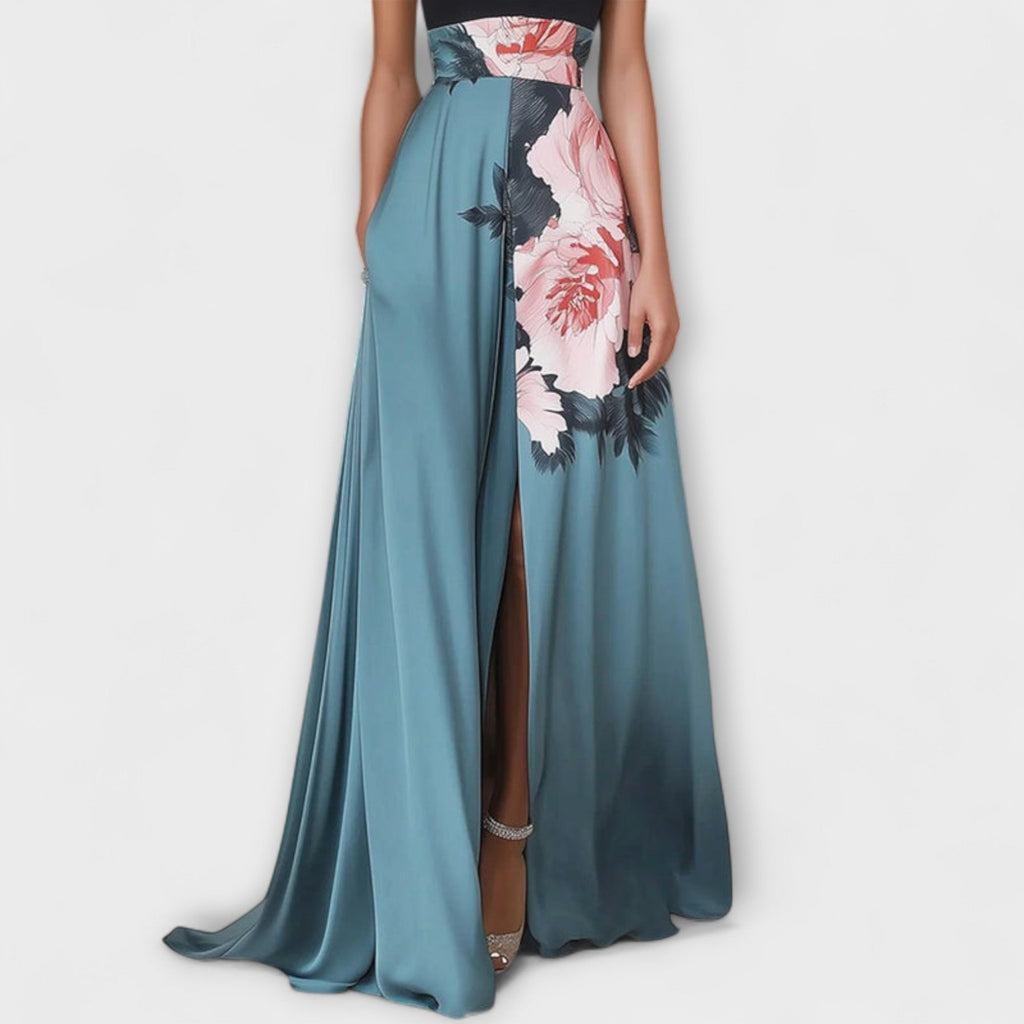 Natalie - Robe longue trapèze fleurie