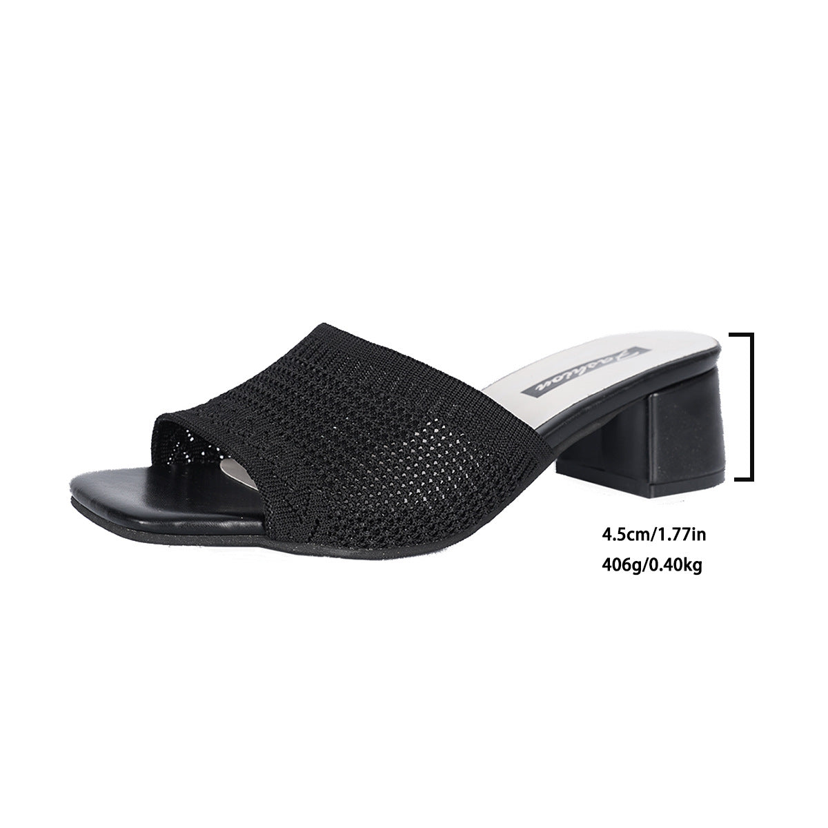 Haisley - Claquettes à talon bloc en tricot, bout ouvert