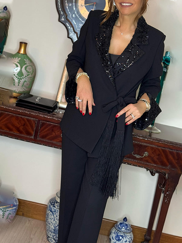 Dorinelle - Ensemble blazer et pantalon à sequins