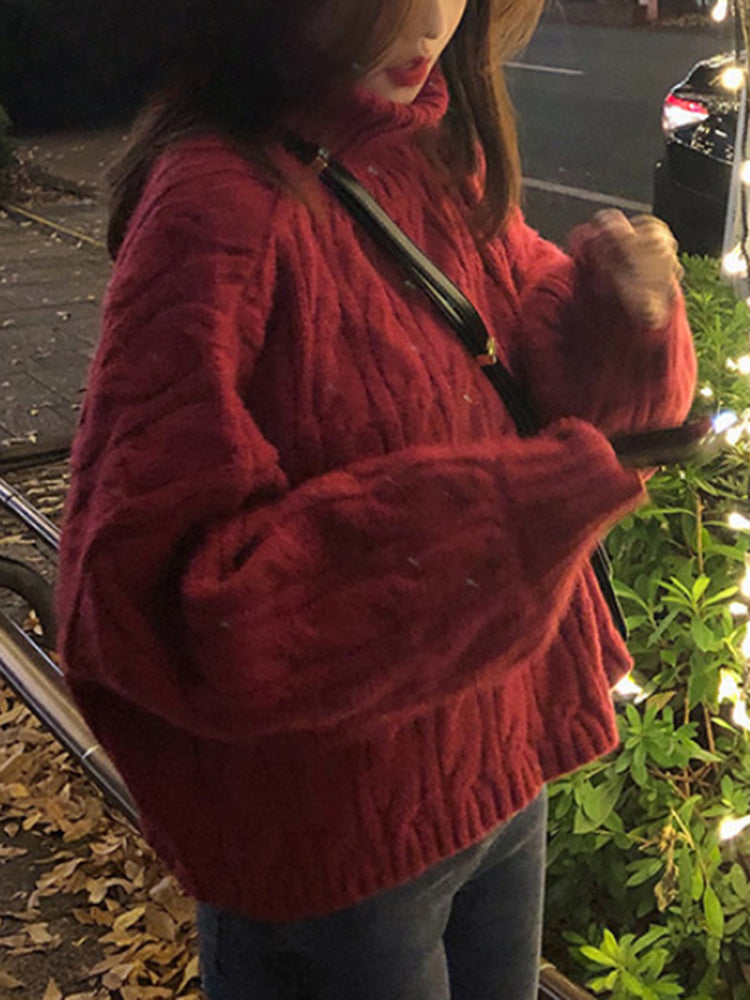 Gemima - Pull de Noël décontracté, ample et vintage