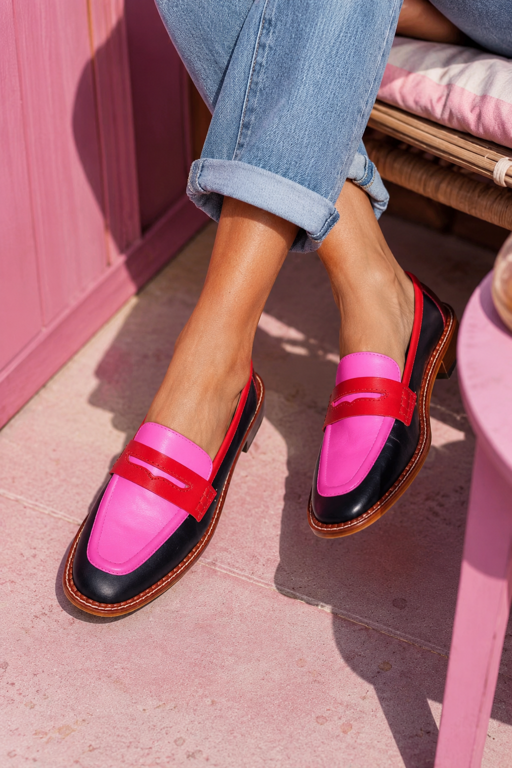 Jovena - Mocassins raffinés à talons et bride de cheville