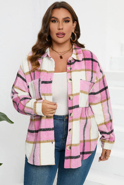Kath - Veste boutonnée à carreaux avec épaules tombantes