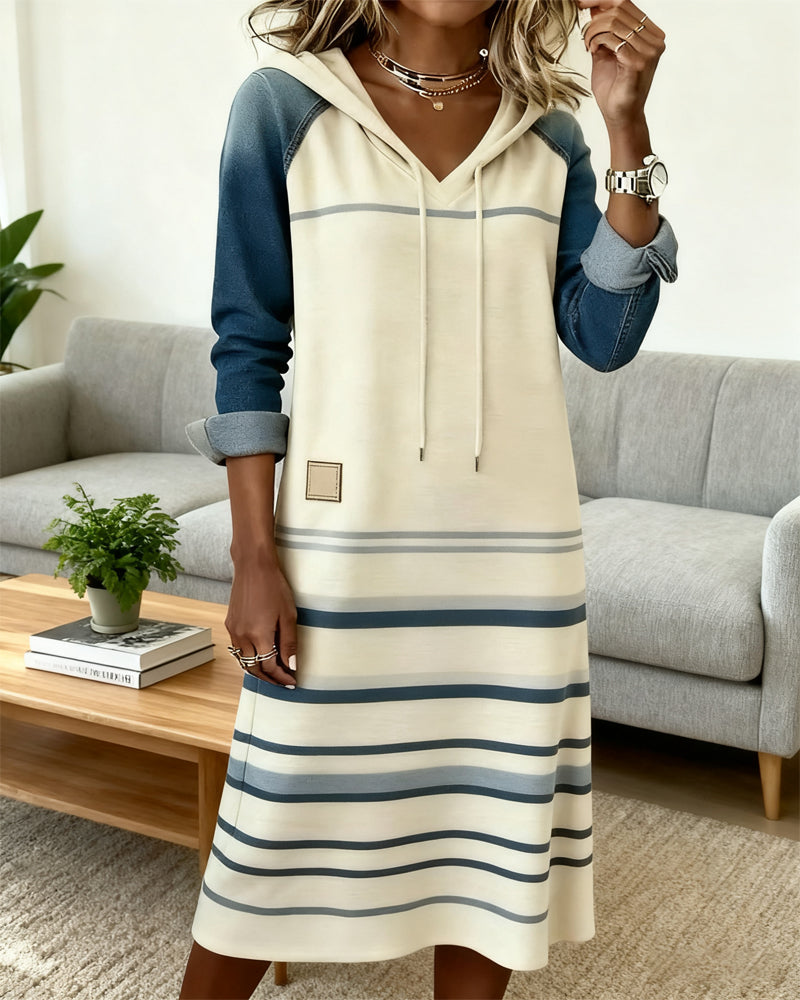 Ceralyn - Robe patchwork à capuche
