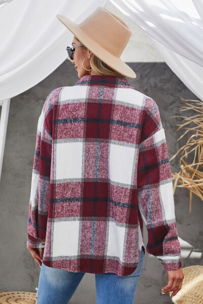 Kath - Veste boutonnée à carreaux avec épaules tombantes