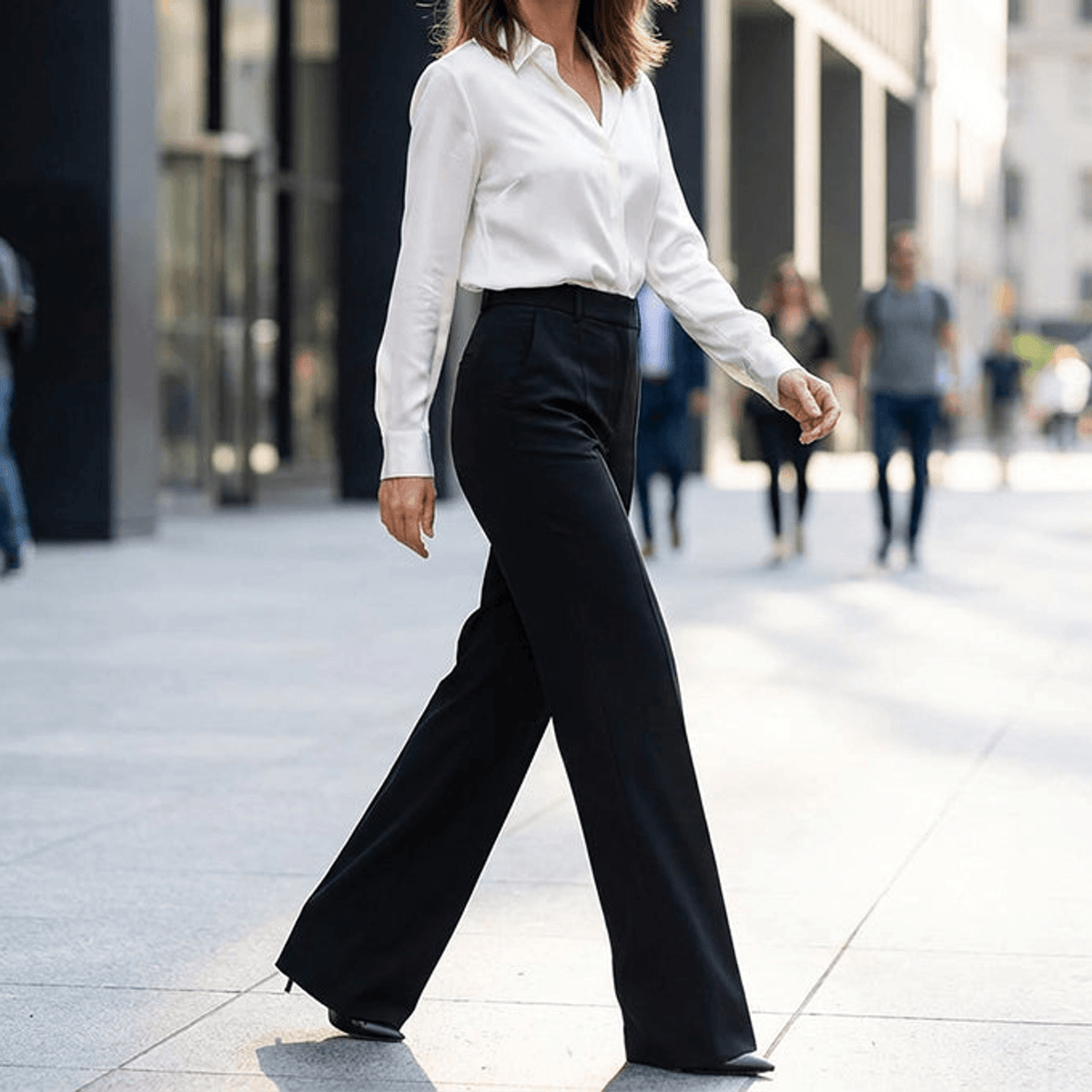 Elara - Pantalon de costume large taille haute